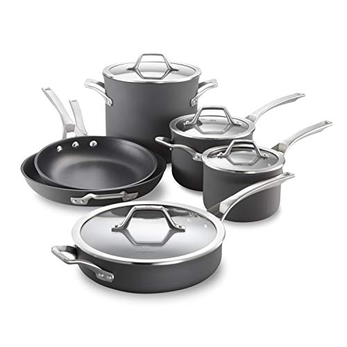 10 Piece Nonstick Kitchen Cookware Set Stay (10-Piece / Hard-Anodized Nonstick)