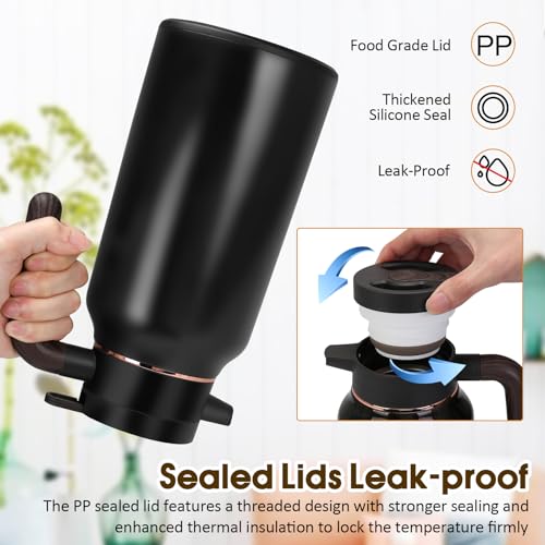 2pcs Coffee Carafe Airpot Insulated Coffee Urn Stainless Steel Vacuum Thermal Pot Dispenser for Coffee