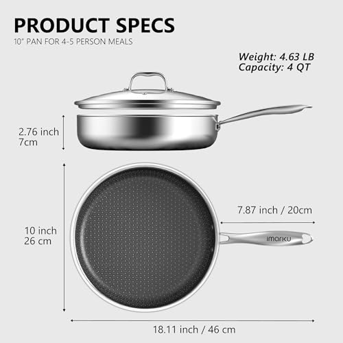 10 Inch Hybrid Non Stick Frying Pan with Lid (10 inch with Lid)