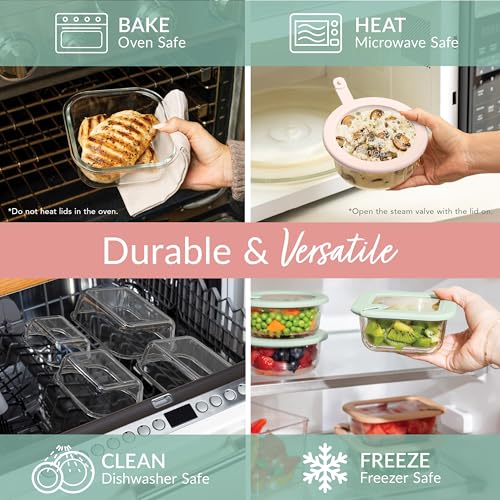 Signature Glass Food Storage Containers with Lids (Desert Sage)