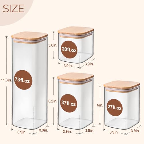 Airtight Glass Storage Canister with Wood Lid