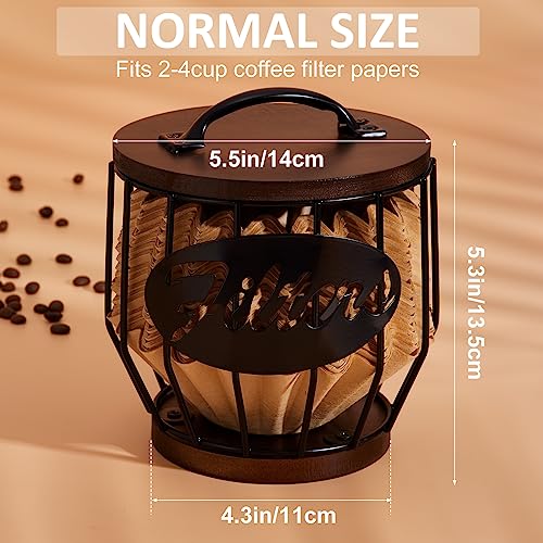 Cup Coffee Reusable Filters Holder with Wood Lid