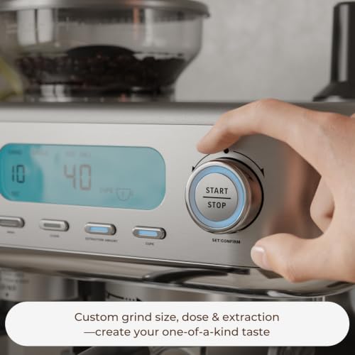 Espresso Machine with Grinder and Steam Wand (Silver)