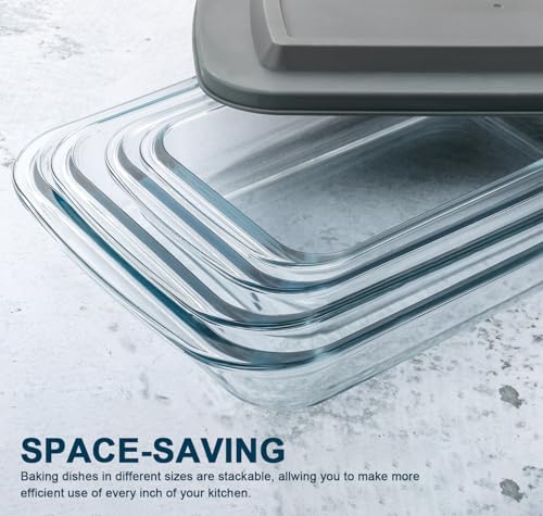 8 Piece Glass Baking Dish Set with Plastic lids