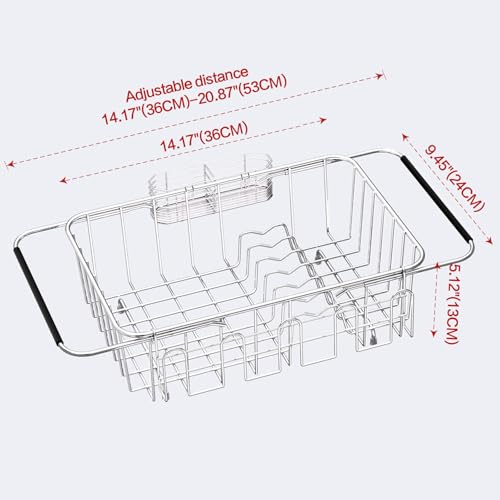 Small Dish Drying Rack in Sink (Small With Cup Holder - 15.08×8.39×5.24 Inches)