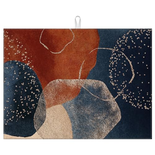 Dish Drying Mat for Kitchen Counter Microfiber Absorbent Dish Kitchen Drying Mat Draining Reusable Washable for Dishes