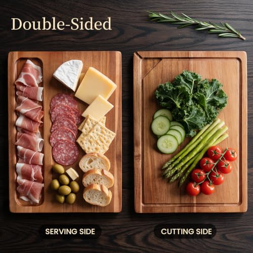 Food Safe Acacia Wood Cutting Board Set (3-Piece Set)