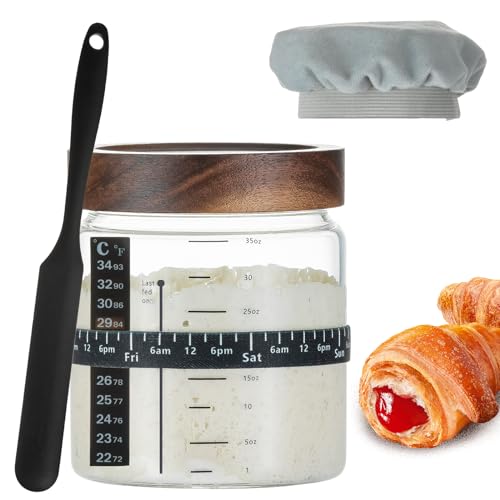 Sourdough Starter Jar 35oz with Ounce Scale Line