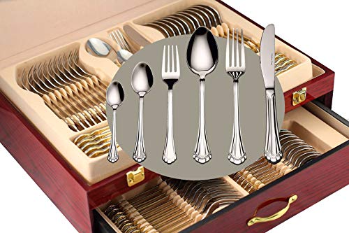 Venezia Collection Gold Flatware Serving Set for 12