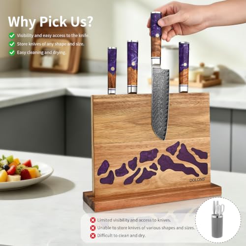 Magnetic Knife Block (Brown+Purple)
