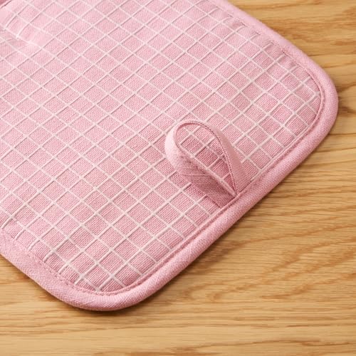 Gourmet Series Gridlines Pot Holders 2 (Dried Rose)