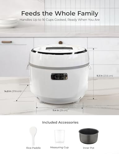 CR-1020F 10-Cup (Uncooked) / 20-Cup (Cooked) Micom Rice Cooker with Nonstick Inner Pot, 16 Menu Options, LCD Display, Fuzzy Logic Tech, Auto Clean (White)