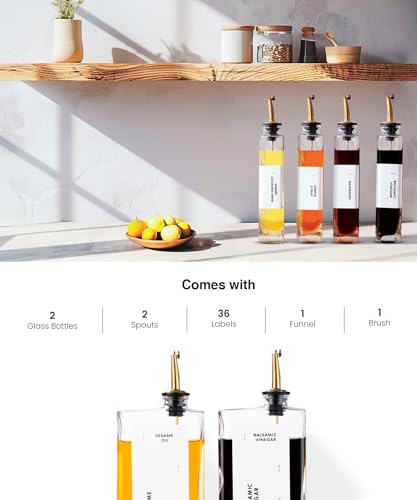 Olive Oil Dispenser for Kitchen (Gold / Set of 2)