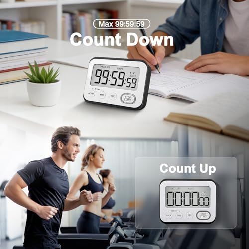 Digital Kitchen Timer Magnetic Loud Alarm (Black)