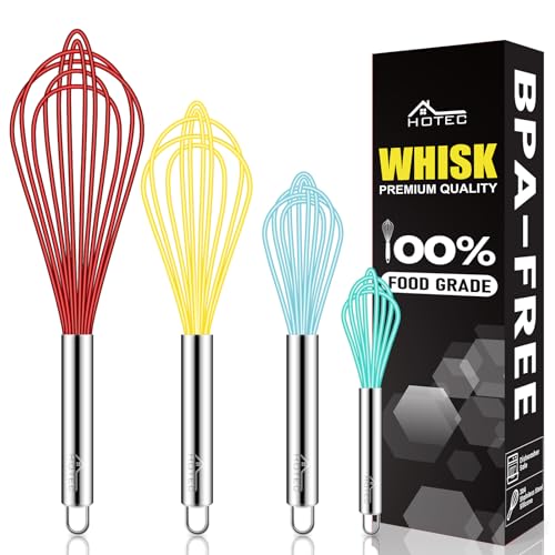4 Pieces Silicone Whisks Set