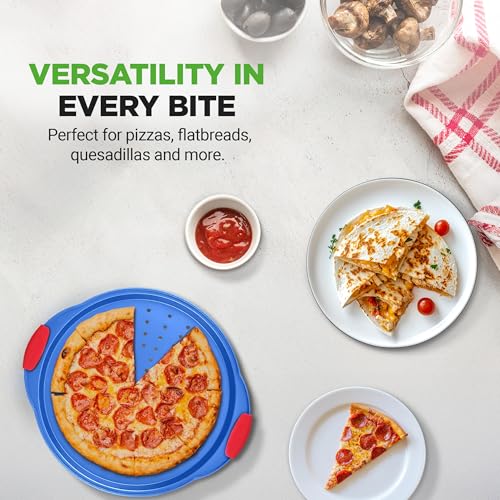 13-Inch Non-Stick Pizza Tray - with Silicone Handle