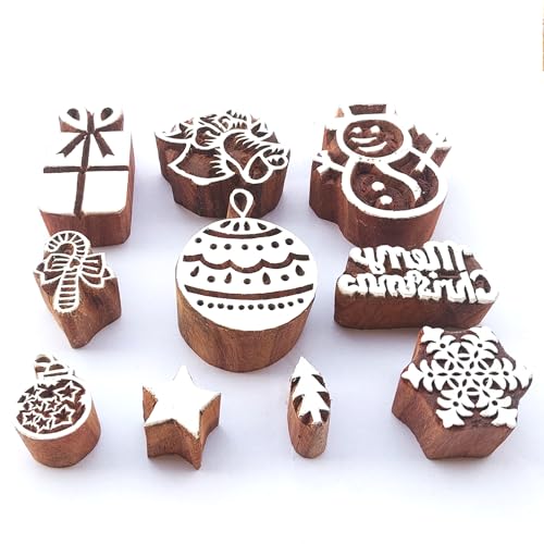 Assorted Wooden Block Printing Stamps Bulk01