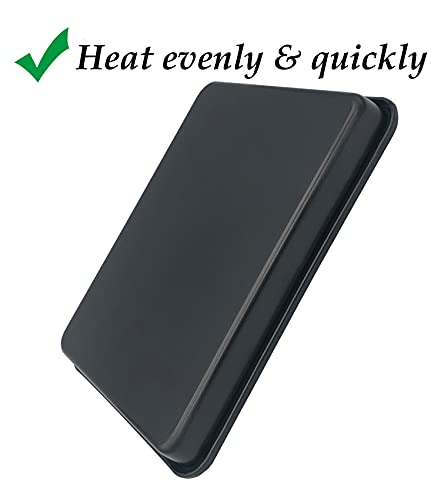 2Pcs Small Baking Sheet Mini Cookie Tray Toaster Oven Pan 11 X 9Inch Nonstick Thick Heavy Carbon Steel No Warp Bakeware for 1 to 2 Person By HYTK