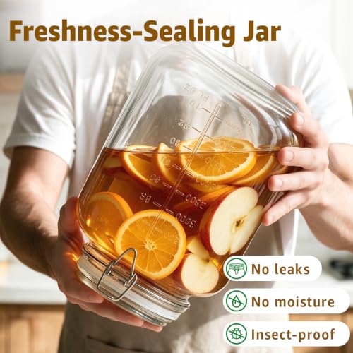 78oz Square Glass Food Storage Jars with Airtight Clamp Lids