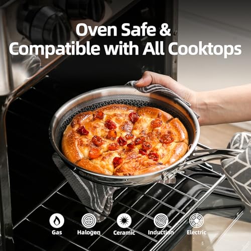 13 Piece Hybrid Ceramic Nonstick Stainless Steel Cookware Set (Black)