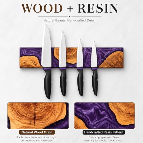 15.7 Inch Magnetic Knife Holder for Wall (Purple / 15.7in)