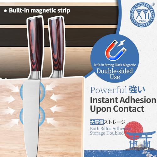Magnetic Knife Block (light wood color / 16.5*9.5 inch without board)