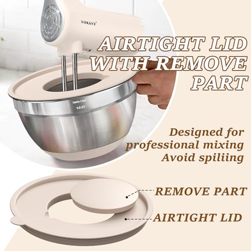 Mixing Bowls with Airtight Lids Set (Khaki)