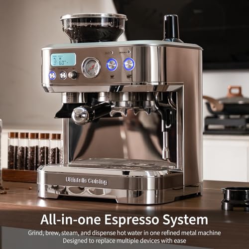 Espresso Machine with Grinder (Brushed Steel)