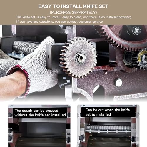 3-in-1 Commercial Pasta Maker with Dough Sheeter,Noddle Cutter & Dough Pressing Machine,Kneader,Noddle Cutter Dough Pressing Machine Suitable For Making Pizza,Noodles (3mm Noodle Knife) (Floor-standing)
