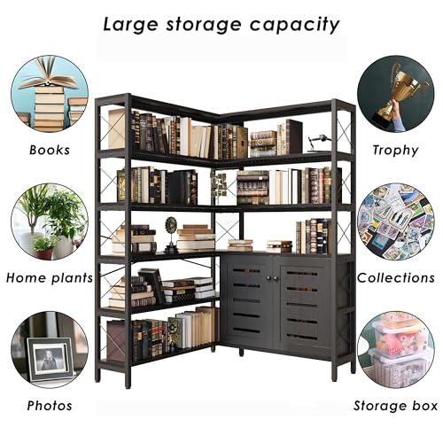 6 Shelf Corner Bookshelf