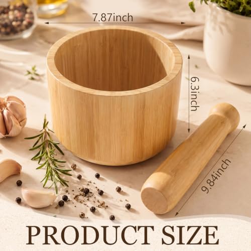 Extra Large Wood Mortar and Pestle 7.87"