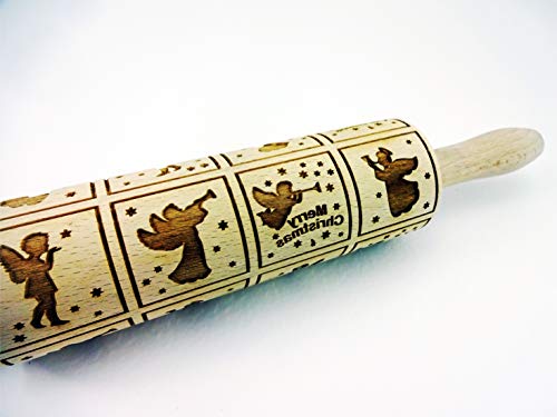 Embossing Rolling Pin for Christmas Cookies