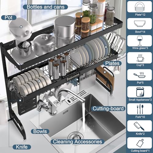 Over The Sink Dish Drying Rack (Black)