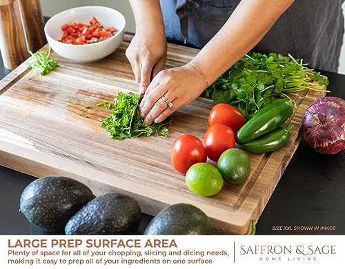 Saffron & Sage Extra Large Wood Cutting Board (23"L x 17"W)