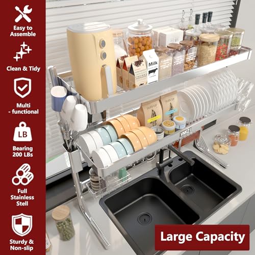 1 Tier Full Stainless Steel Adhesive Caddy Shelf Organizer (Silver / 1 Tier)