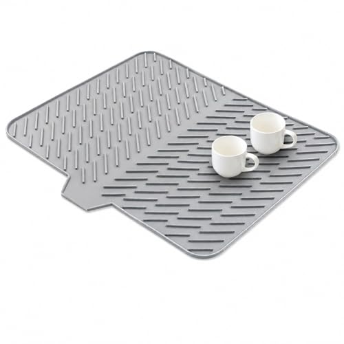 Silicone Dish Drying Mat for Kitchen Counter (Gray / 22.8" x 16.9")