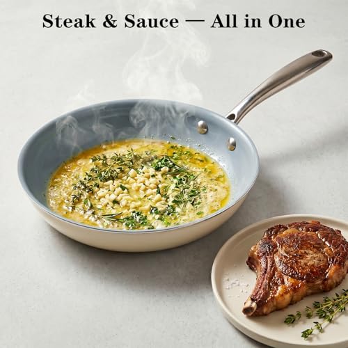 Nonstick Frying Pans Ceramic Skillet (8inch / Beige)