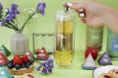 Puresteep Glass Tea Infuser with Lid & Drip Tray