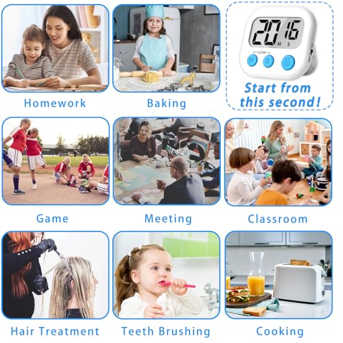 Digital Kitchen Timers (Black White Pink Purple Blue Green)