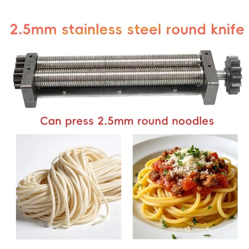 750W Electric Pasta Maker Machine for Automatic Noodle Dough Rolling (2.5mm round knife)