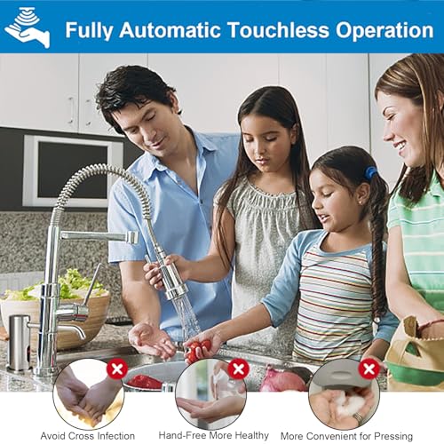 Touchless Automatic Soap Dispenser for Kitchen Bathroom Sink Built in Brushed Nickel Liquid Commercial Electric Soap Dispenser with Bottle and Pump