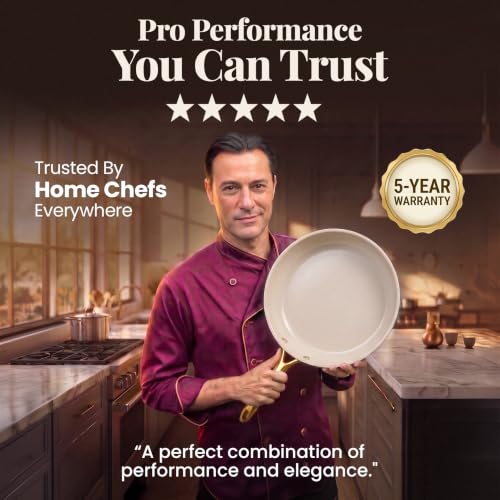 Hammered 3 Pc Titanium Ceramic Nonstick Frying Pans Set (Hammered Navy)