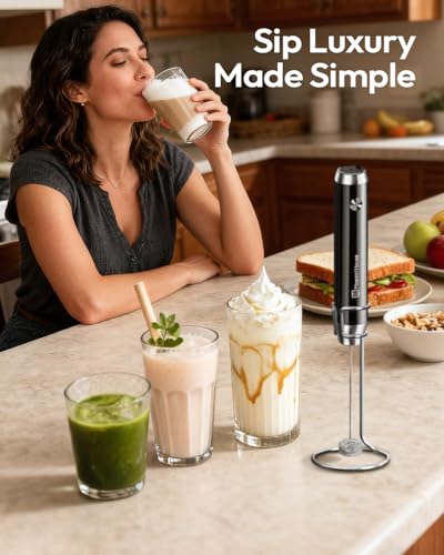 Rechargeable Milk Frother with Stand