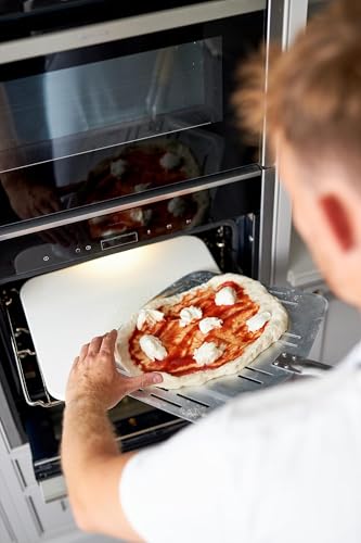 PIZZA STONE Circular Pizza Stone For Oven Baking & BBQ Grilling With Free Wooden Peel