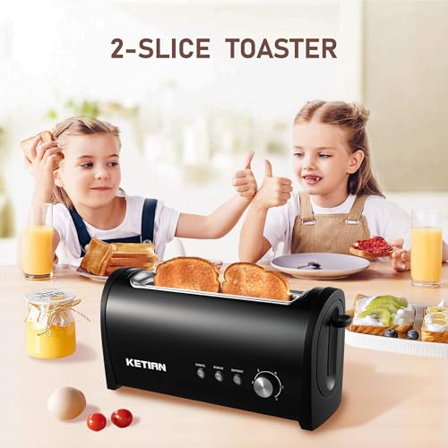 Toaster 2 Slice Small Compact Electric Bread Black Tosterster