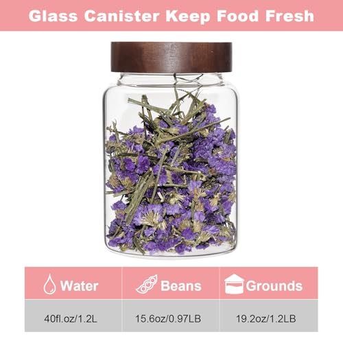 Glass Spice Jar Coffee Sugar Container Airtight Glass Jar Food Storage Canisters Bottle for Kitchen Seasoning Tea Herb Overnight Oats Bar Parfait Snacks