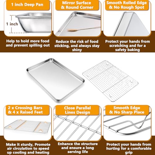 Stainless Steel Baking Sheet with Rack Set