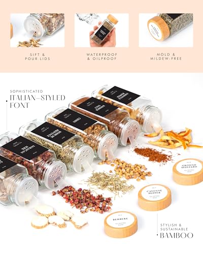 Glass Spice Jars with Labels