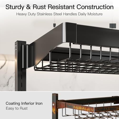 3 Tier Extra Large Stainless Steel Over The Sink Dish Drying Rack (Black / Over Sink 3 Tier)