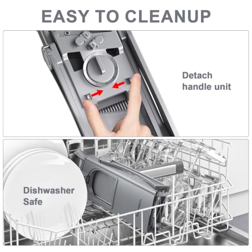 Safer Mandoline Slicer for Kitchen (Gray)